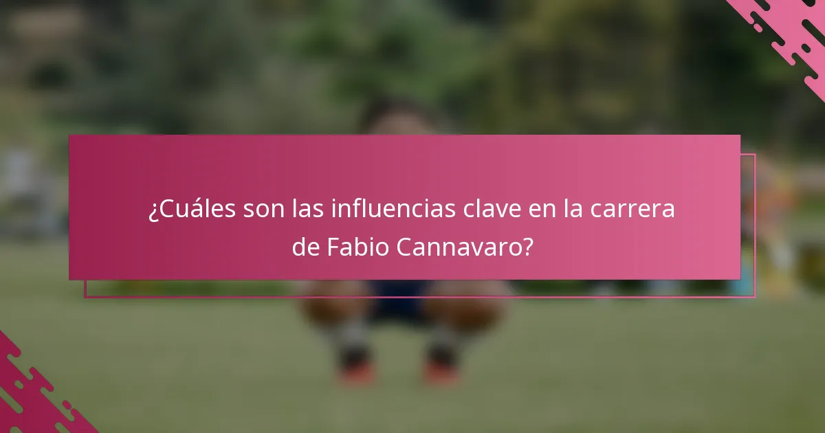 ¿Cuáles son las influencias clave en la carrera de Fabio Cannavaro?