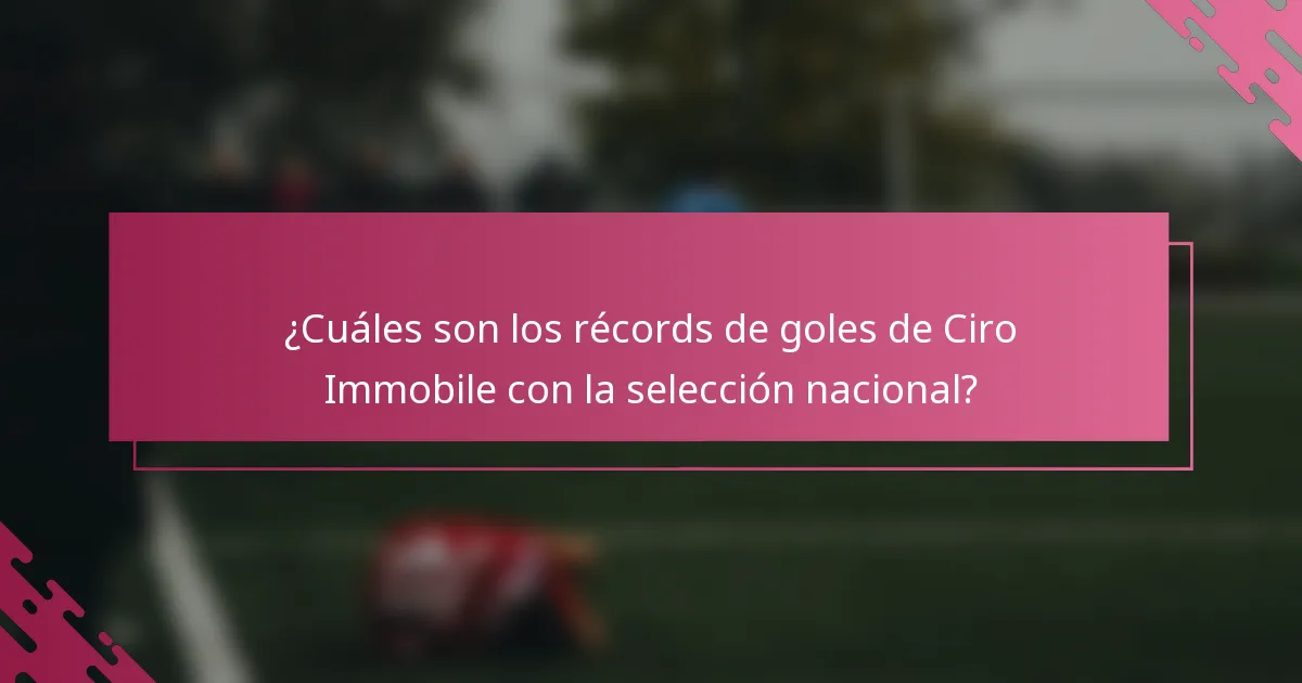 ¿Cuáles son los récords de goles de Ciro Immobile con la selección nacional?